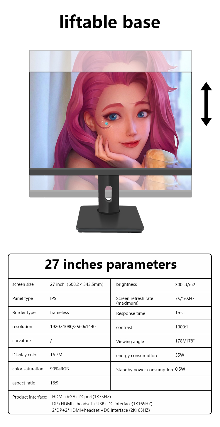 23.8inch monitor with back-lit