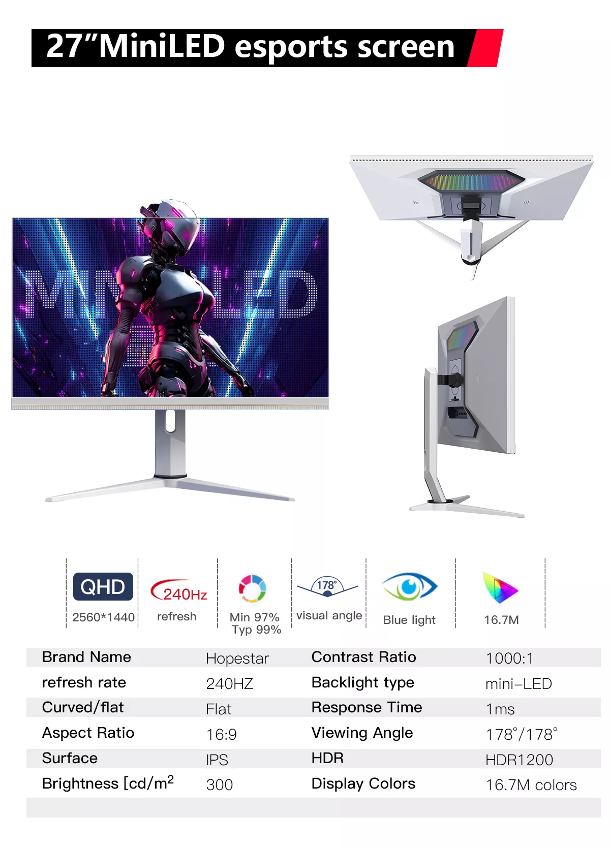 Custom gaming monitor, support OEM/ODM