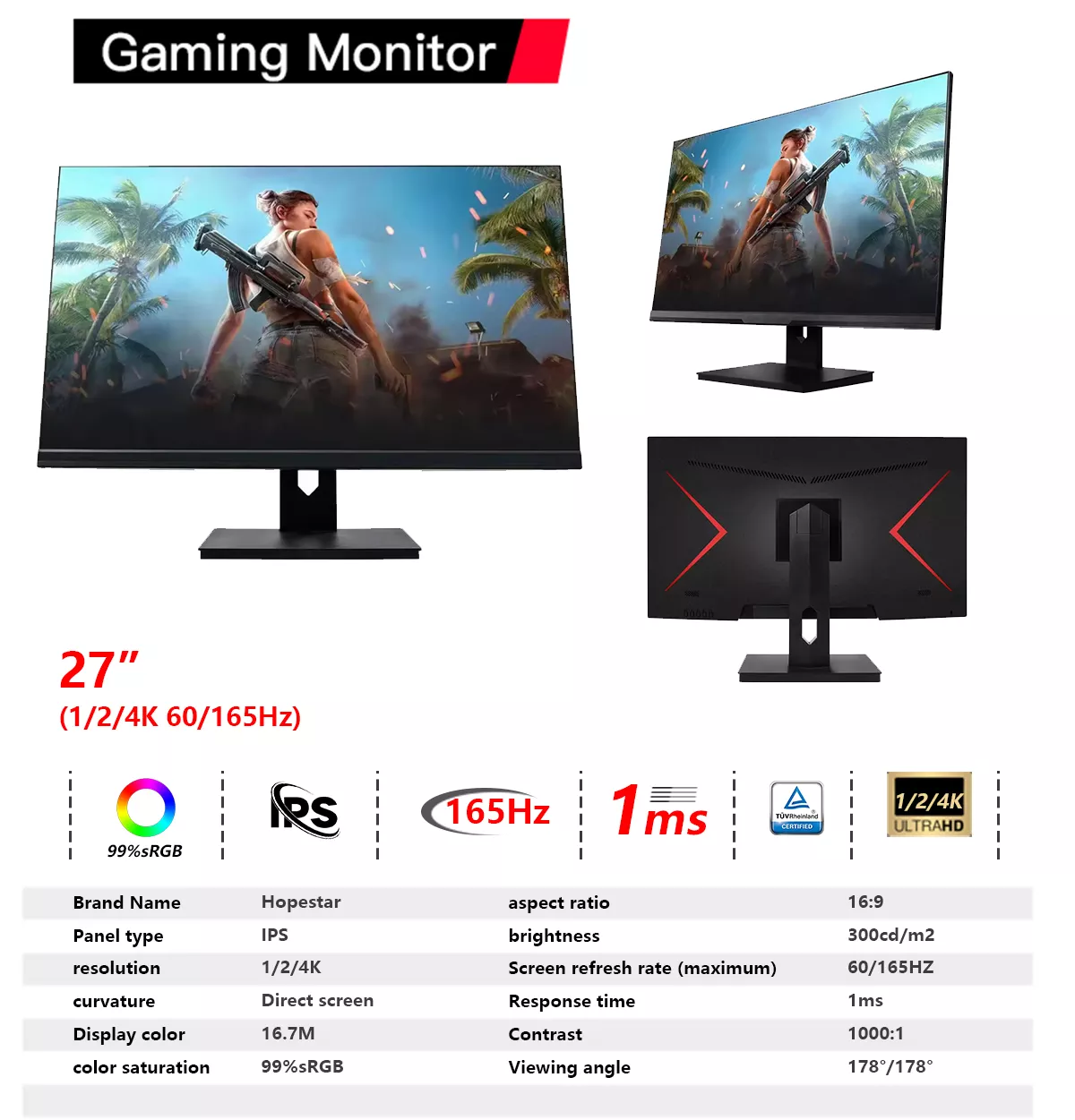Custom gaming monitor, support OEM/ODM