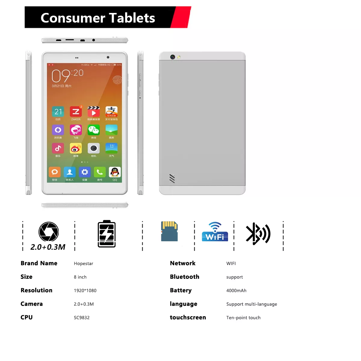 Consumer tablet source factory, support OEM/ODM