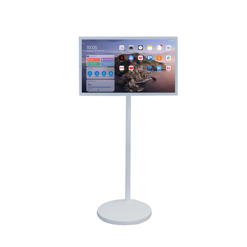 movable portable 22inch 1080p 4GB 128GB Touch screen Built-in battery android 12 smart tv for hotel family