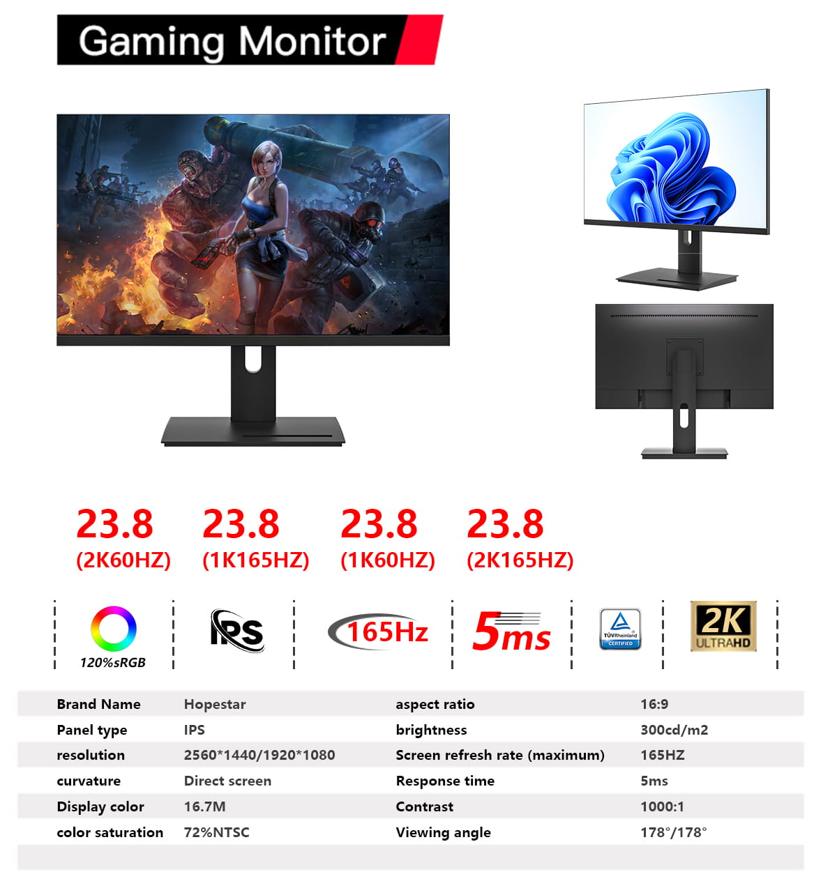 Custom gaming monitor, support OEM/ODM