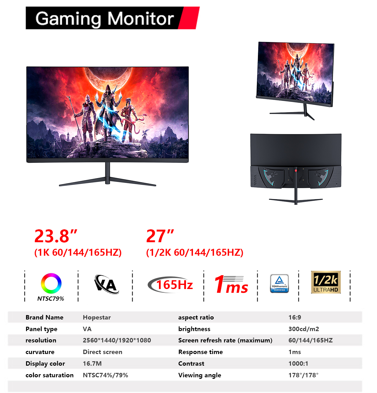 Custom gaming monitor, support OEM/ODM