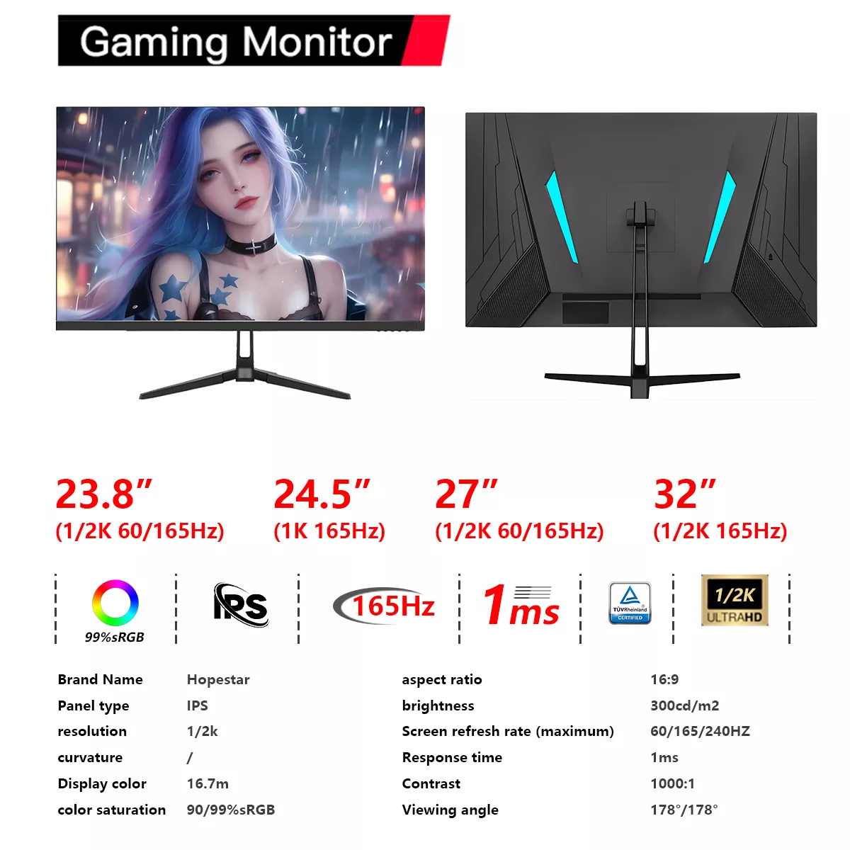 Custom gaming monitor, support OEM/ODM