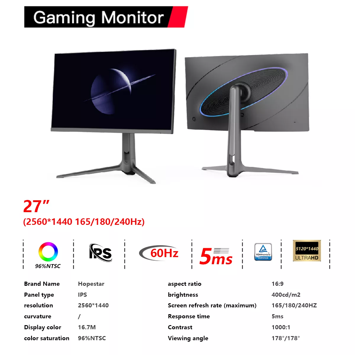 Custom gaming monitor, support OEM/ODM