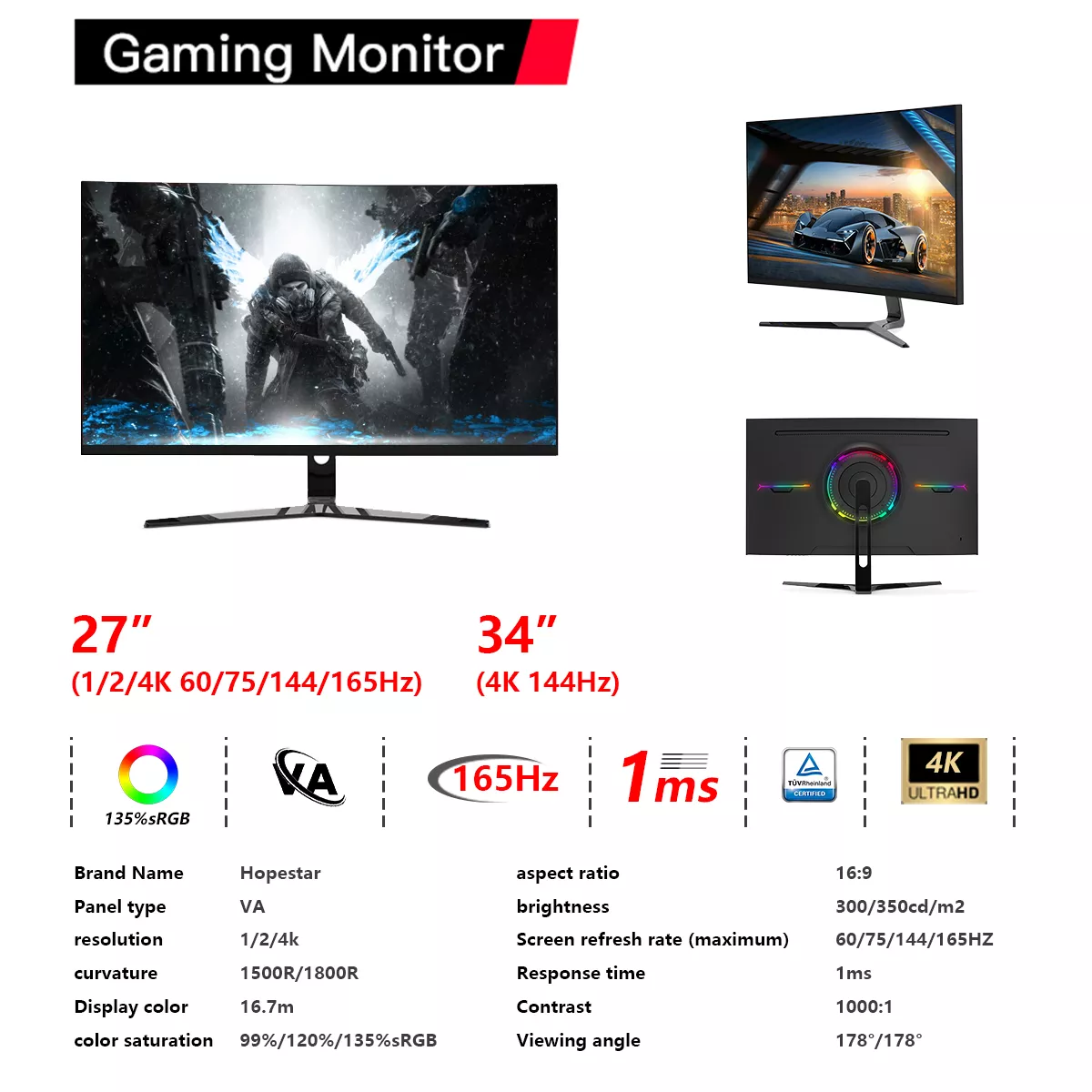 Custom gaming monitor, support OEM/ODM
