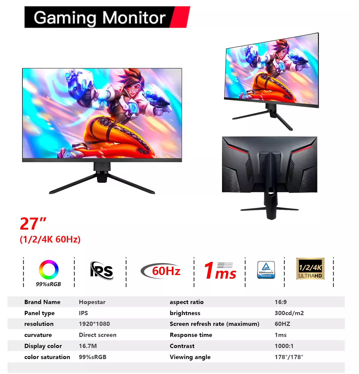 Custom gaming monitor, support OEM/ODM